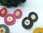 Preview: Kunstleder Metall Knopf Ohrstecker